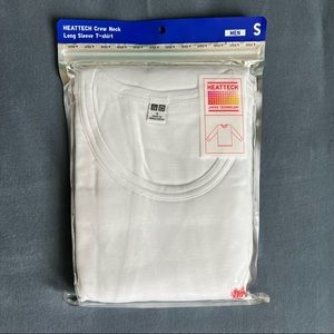 Uniqlo HEATTECH Crew Neck Long Sleeve T-shirt in White